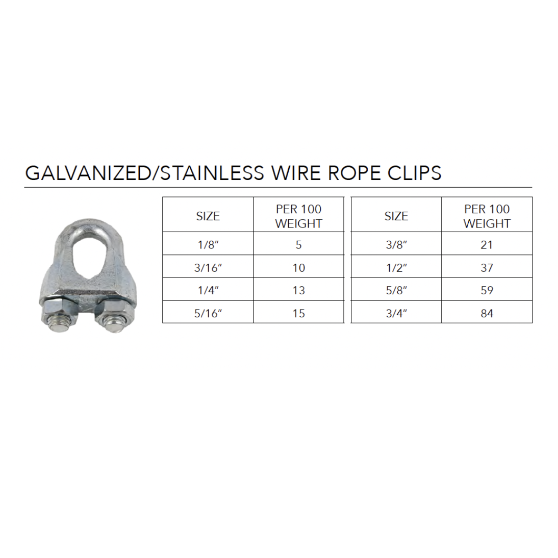 STAINLESS CABLE CLAMP